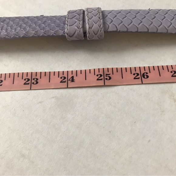 ELLEN TRACY Leather Belt Lavender Silver Ovals Buckle One Size Fits Most 27-43” - Picture 8 of 11